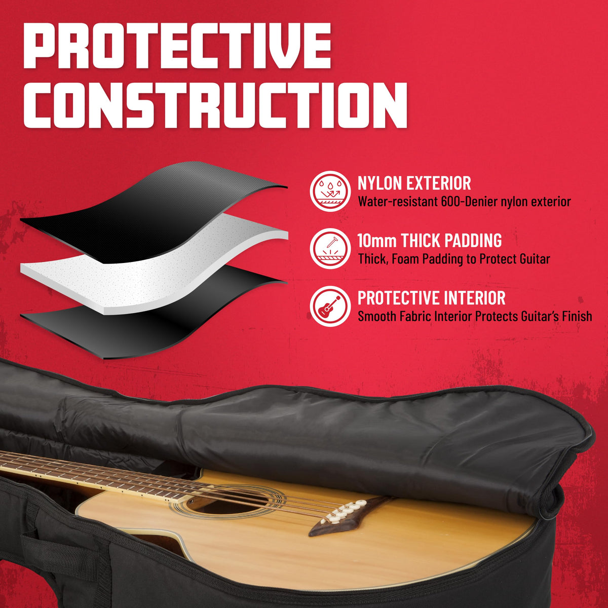 Foam Padded Acoustic Bass Guitar Gig Bag Z337716
