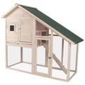 55" 2-Tier Wooden Rabbit Hutch with Ramp E255