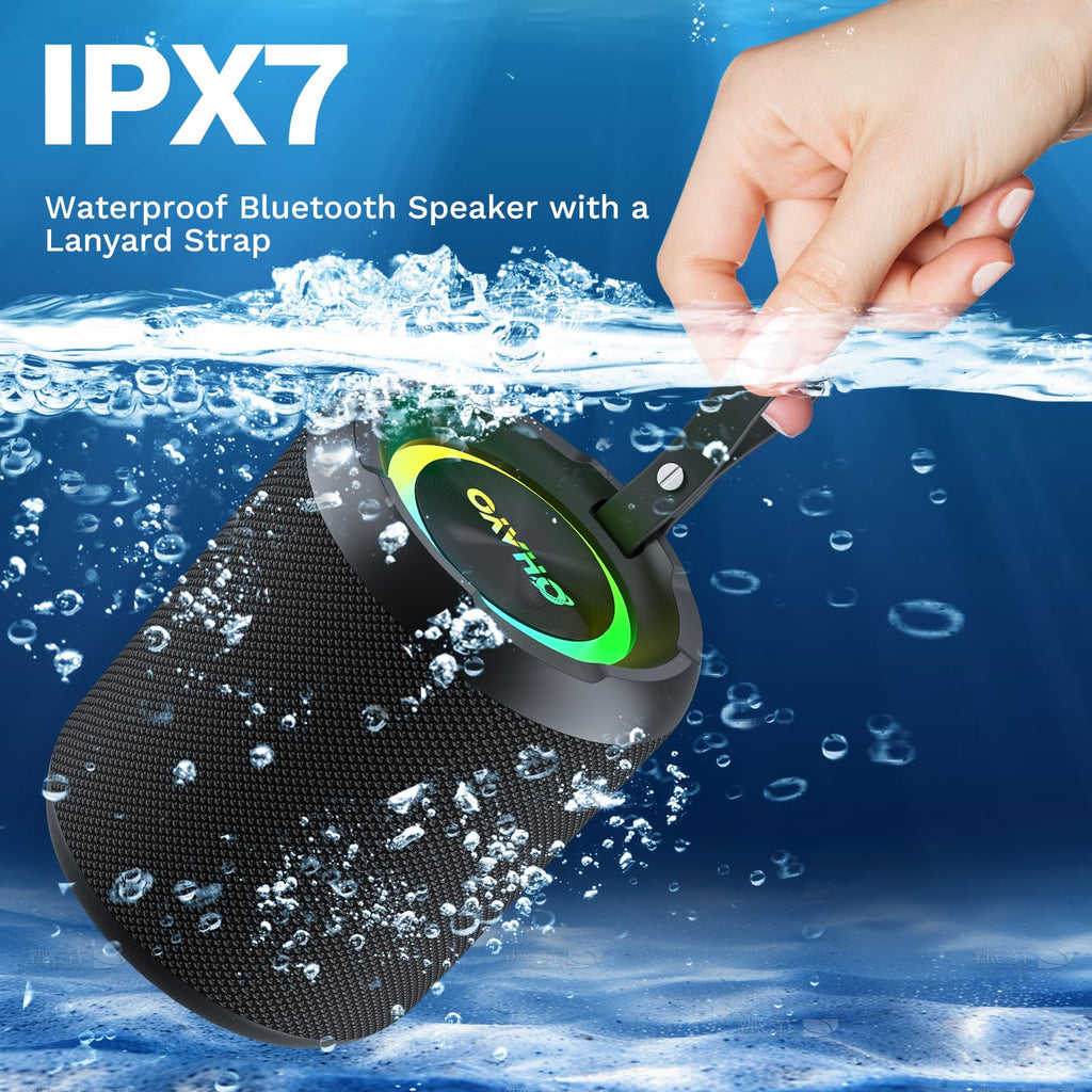 40W Wireless Portable Bluetooth Speaker with Lights, IPX7 Waterproof B72722