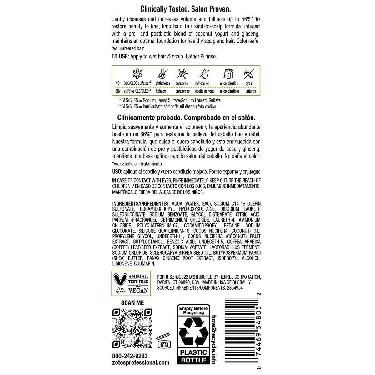 Volumizing Shampoo & Conditioner Set for Fine Hair S772048