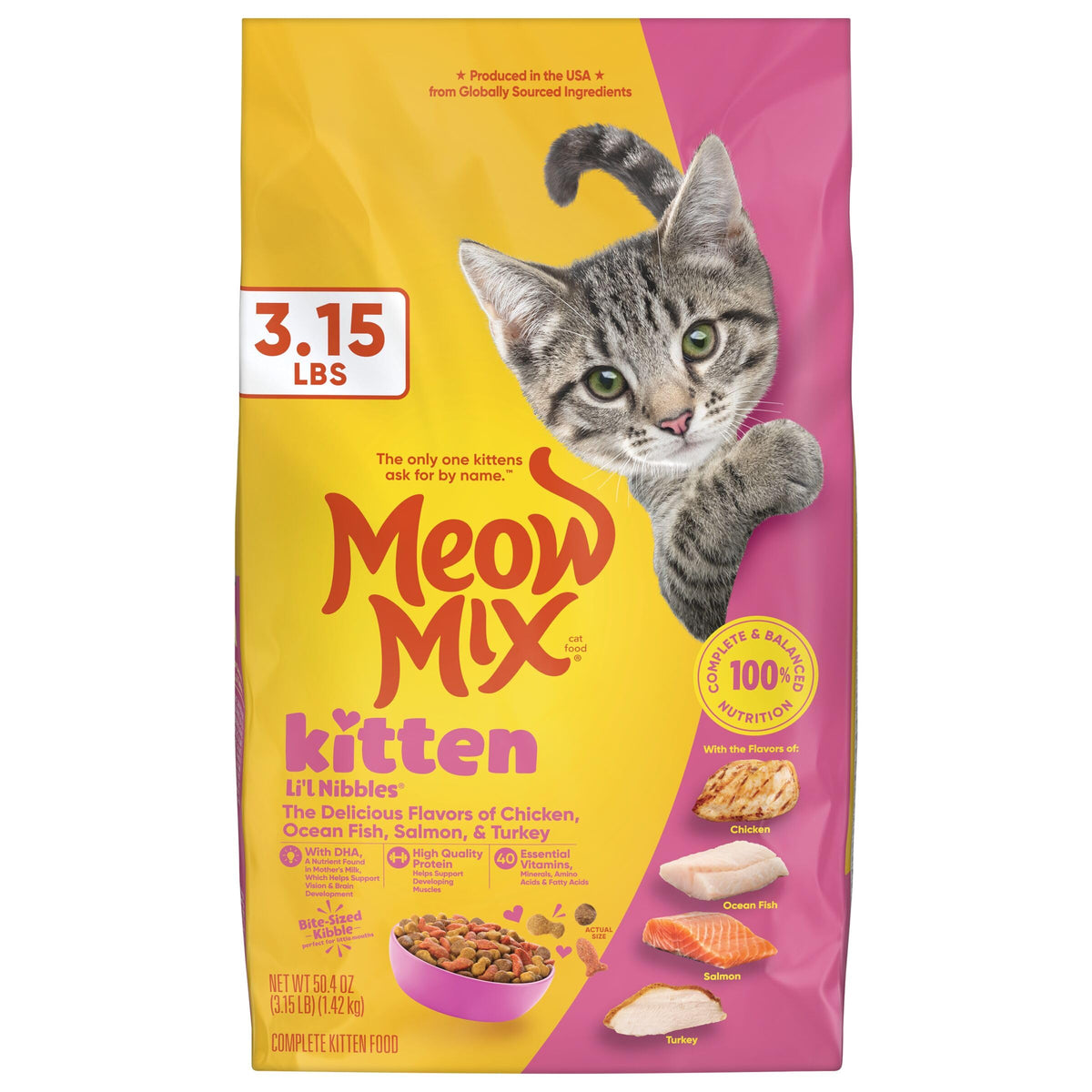 Dry Cat Food for Kittens, 4 Bags M22401