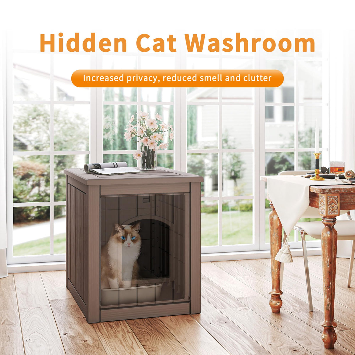Gray Outdoor Cat House S7160