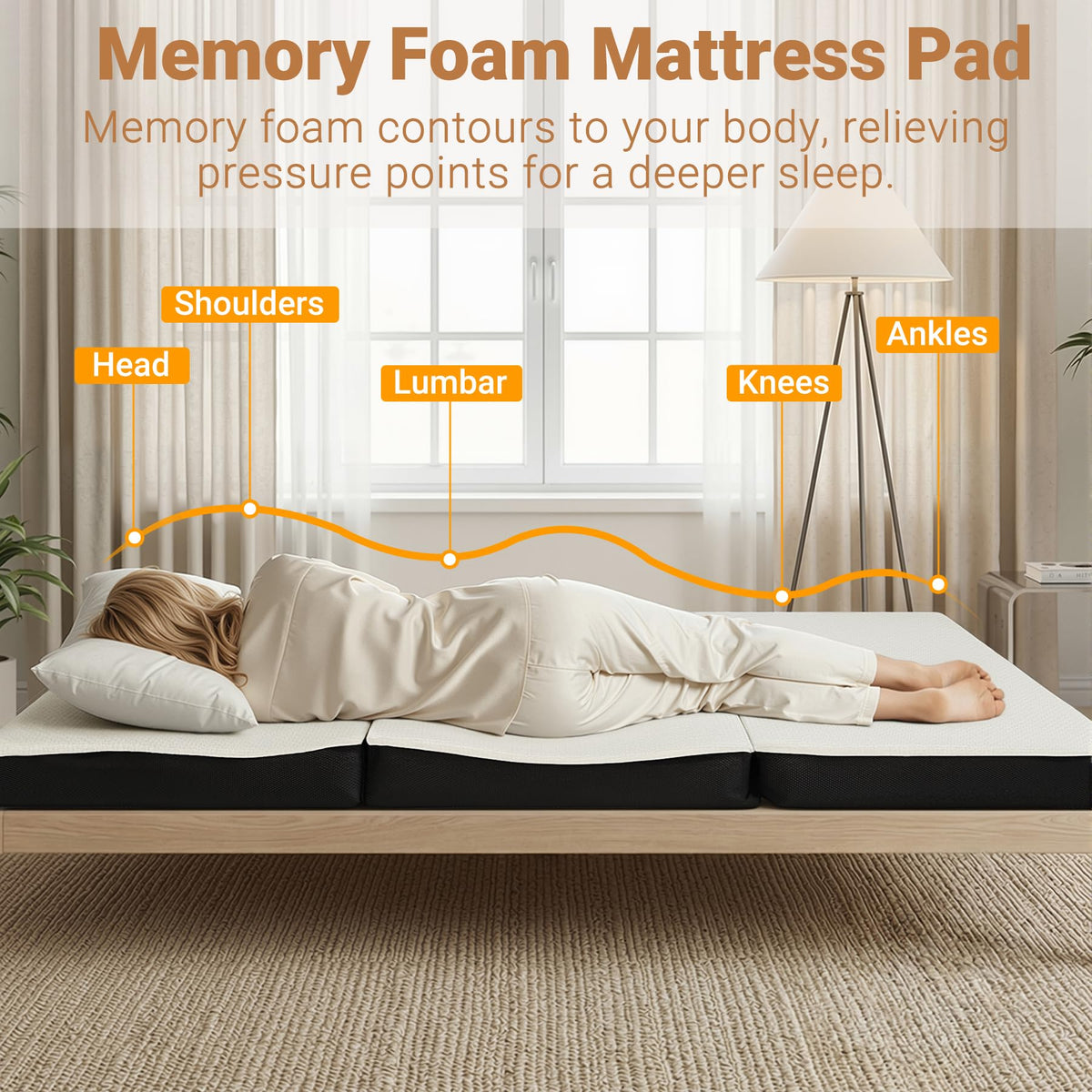 Foldable Twin Memory Foam Mattress P464293