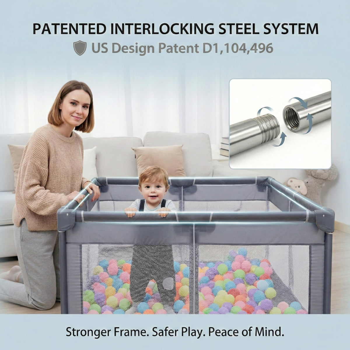 Baby Playpen 50x50 Grey E7158