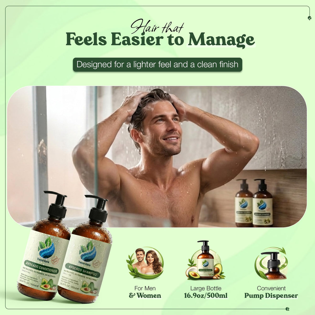 Sulfate Free Shampoo and Hair Conditioner Set C154