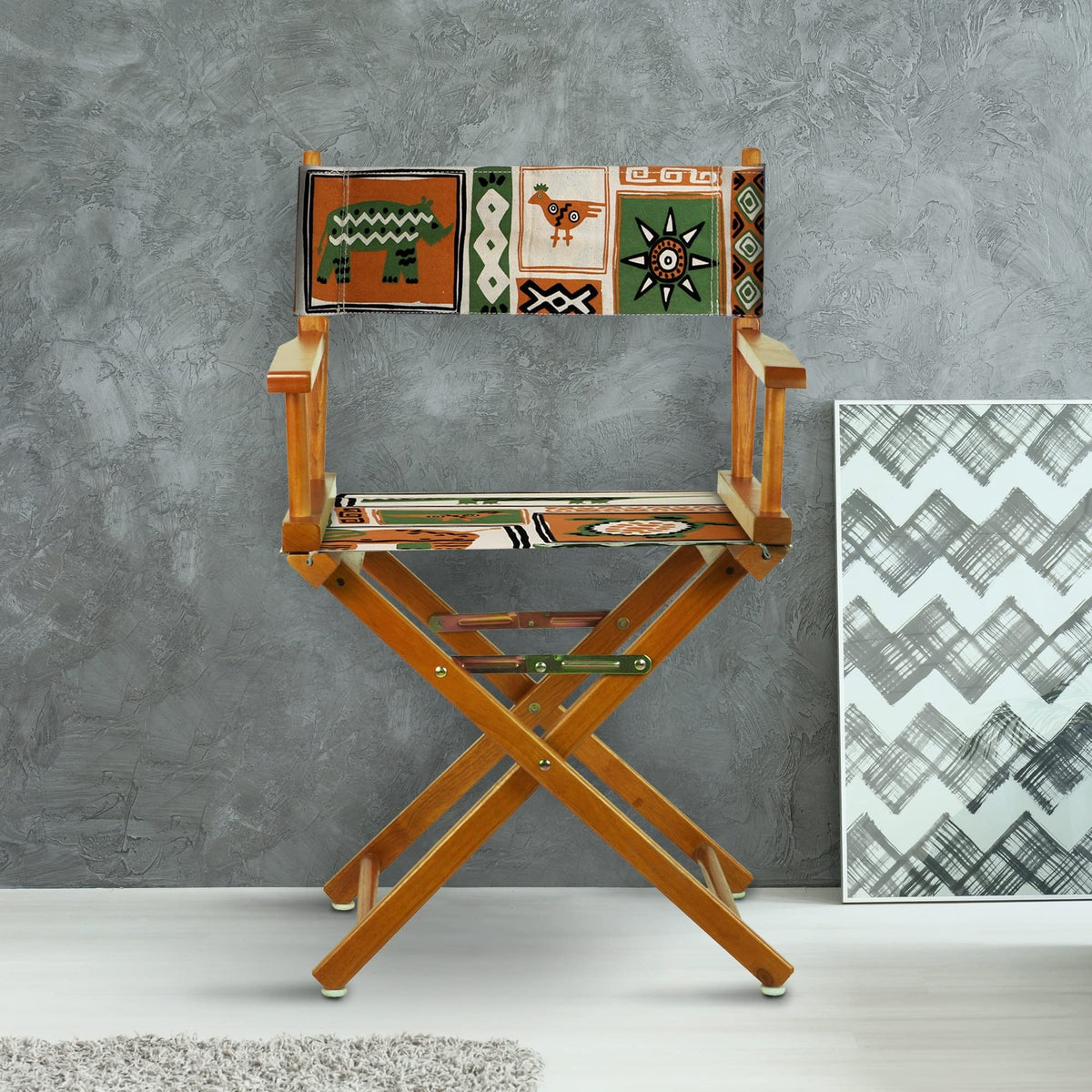 Director's Chair Honey Oak Cotton Wood Finish M222