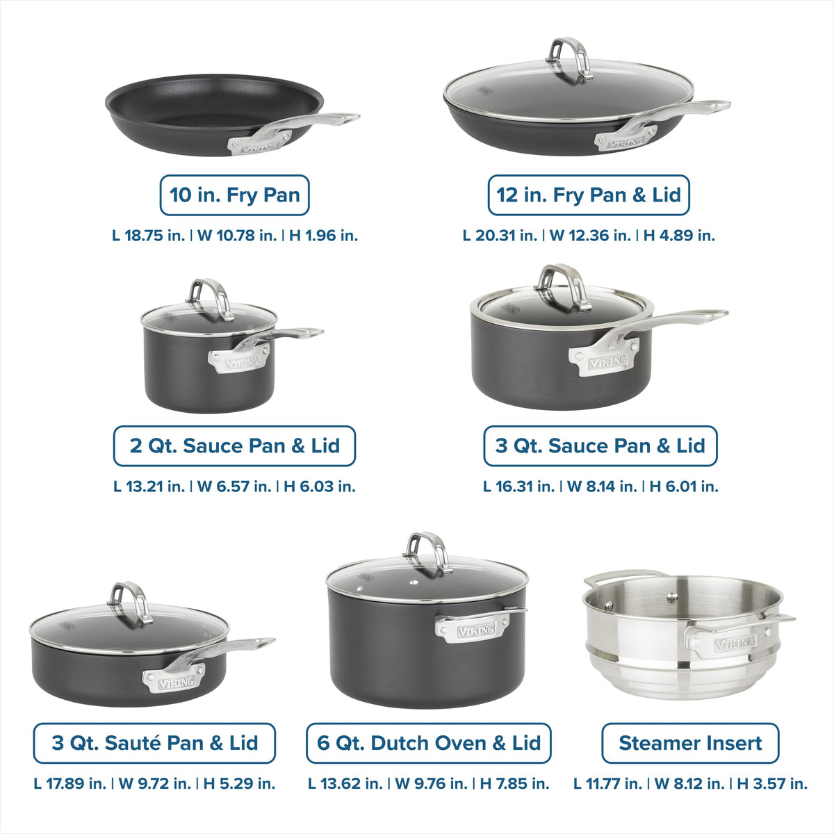 12 Piece Hard Anodized Ceramic Nonstick Cookware Set M813643