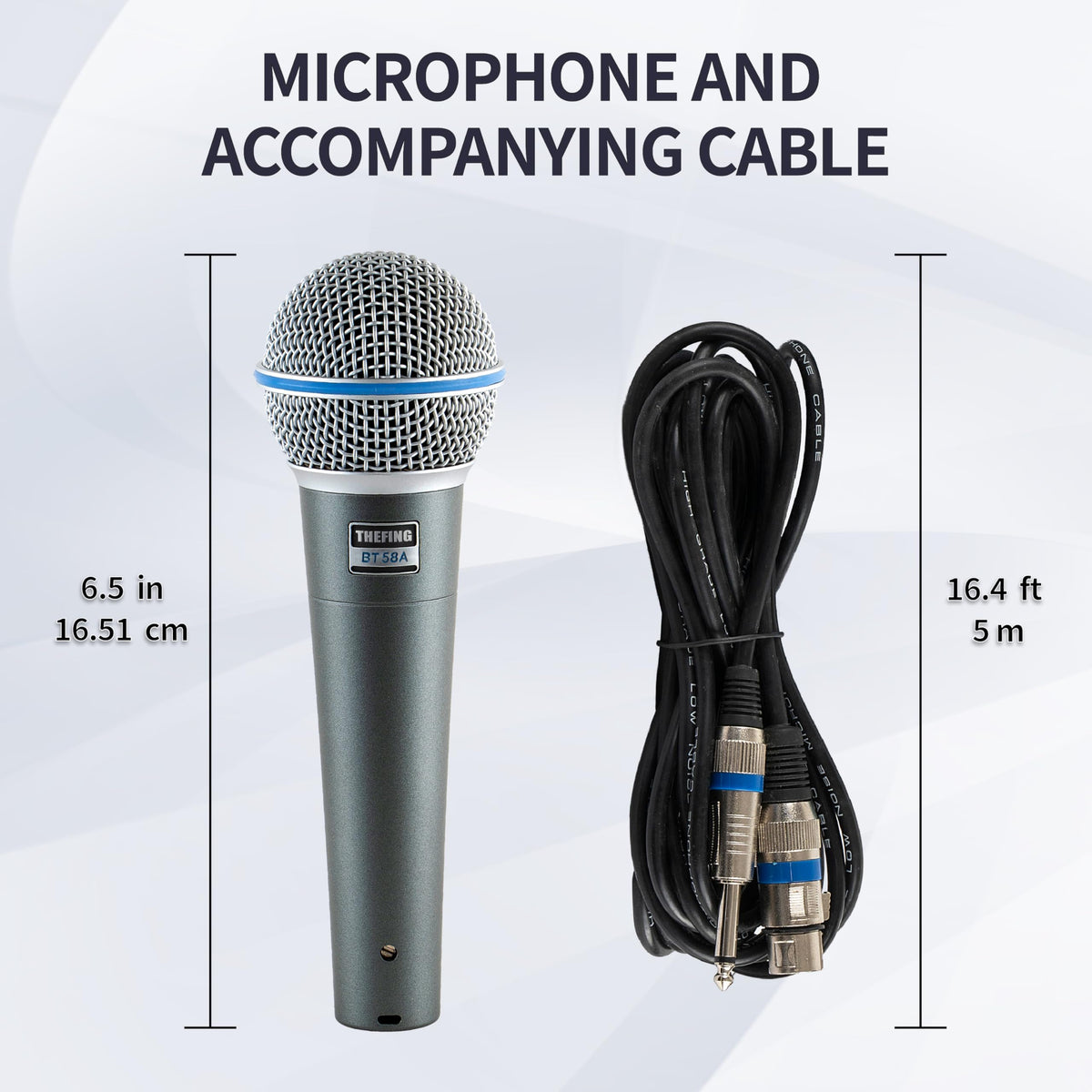 Wired Dynamic Handheld Karaoke Microphone with Audio Cable N238885