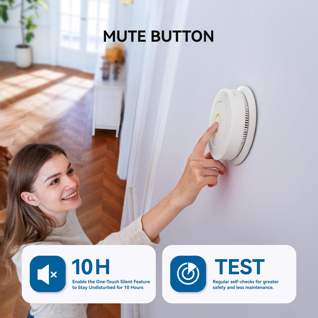 Smoke and Carbon Monoxide Detector 10-Year Battery 4 Pack V822