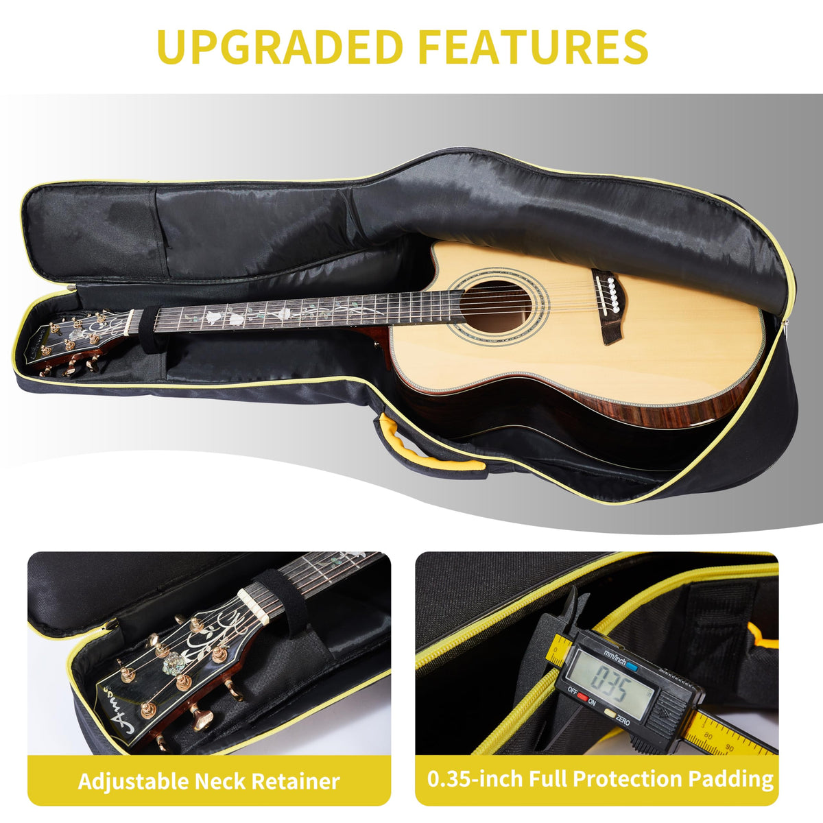 600D Waterproof Padded Acoustic Guitar Gig Bag O2334
