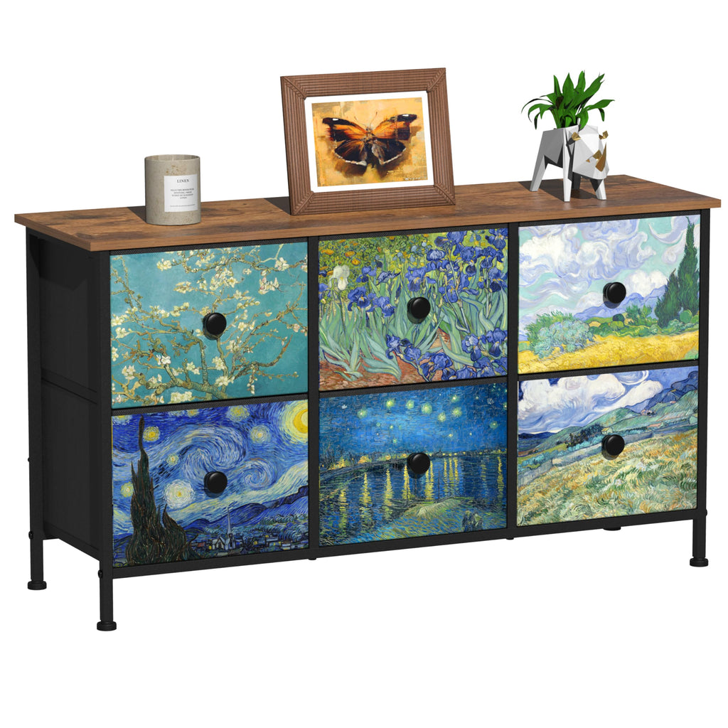 6 Drawer Dresser with Fabric Storage Drawer R978