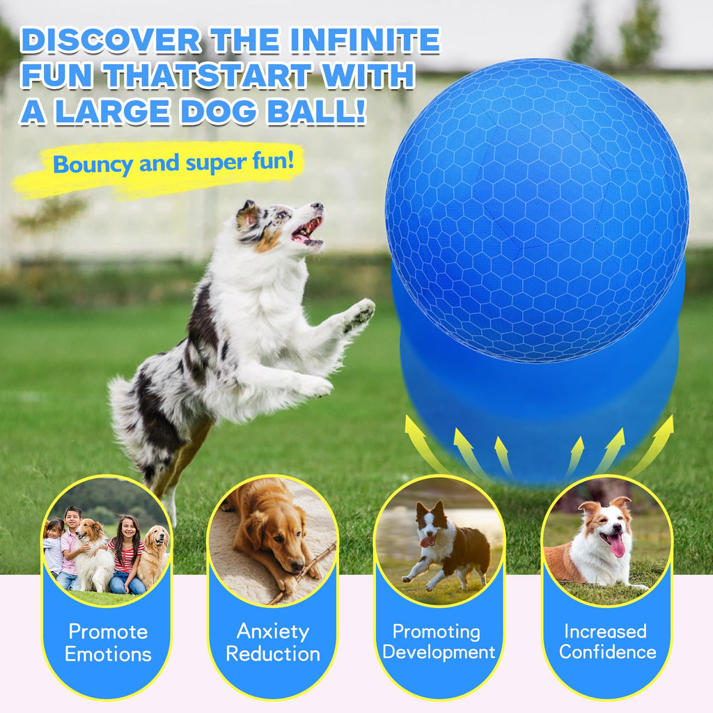 25" Waterproof Durable Dual-Layer Herding Ball for Dogs and Horses (Blue) M5225