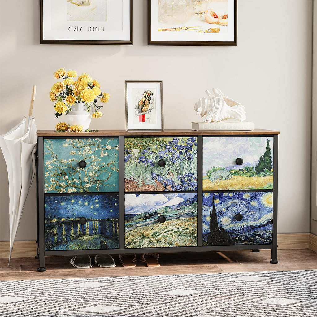 6 Drawer Dresser with Fabric Storage Drawer R978