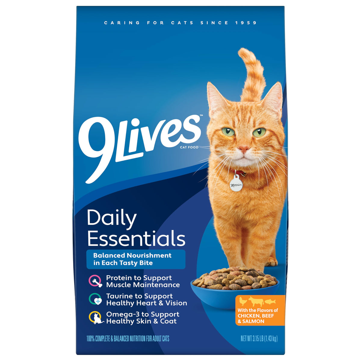 Chicken Beef Salmon Dry Cat Food 3.15 lb. Bag A371511