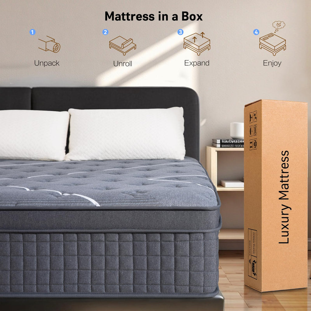 Full Size 12 Inch Gel Memory Foam Pocket Spring Mattress B3593