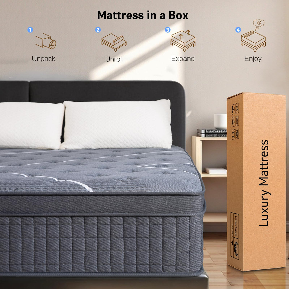 Full Size 12 Inch Gel Memory Foam Pocket Spring Mattress B3593