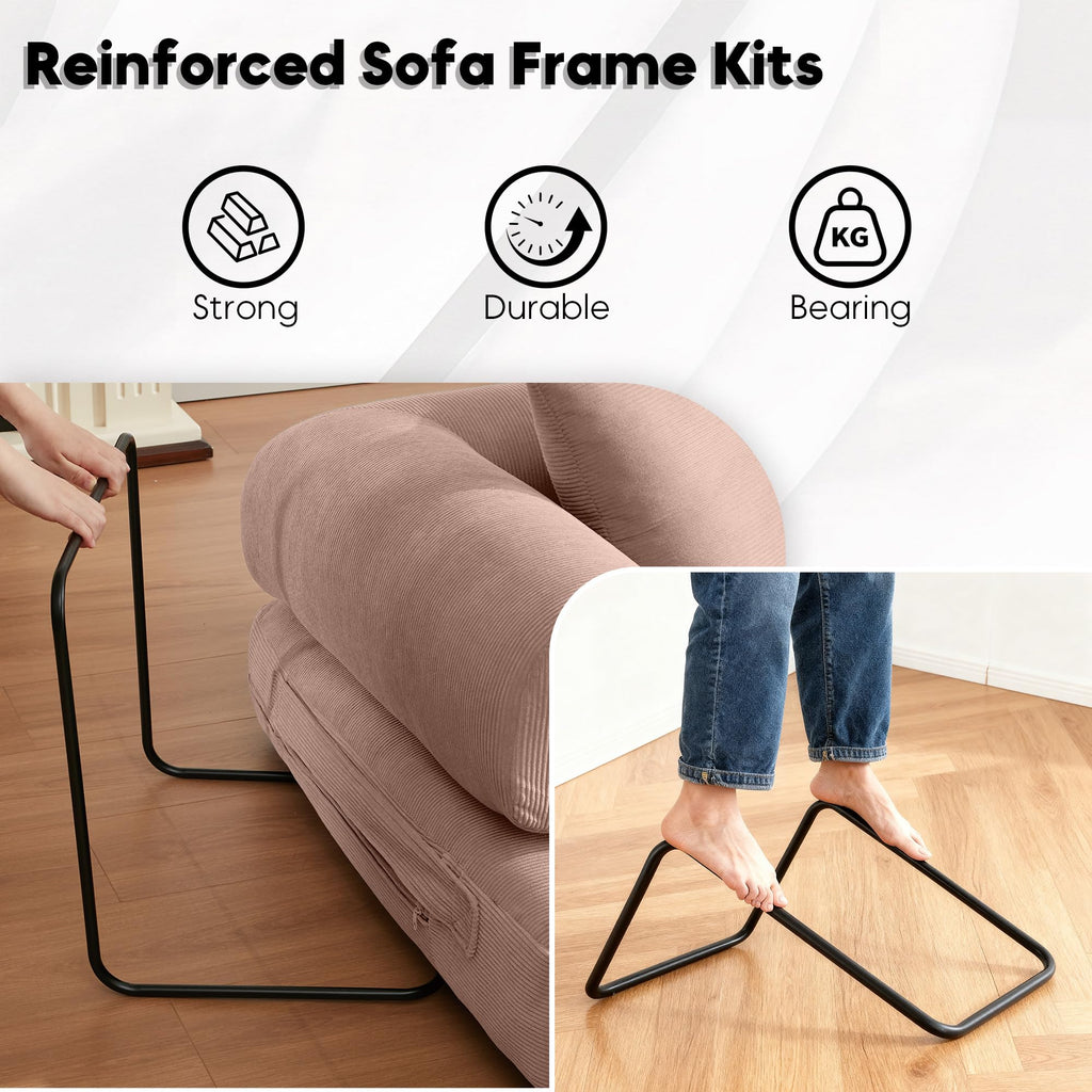 Pink Convertible Floor Sofa Bed D789