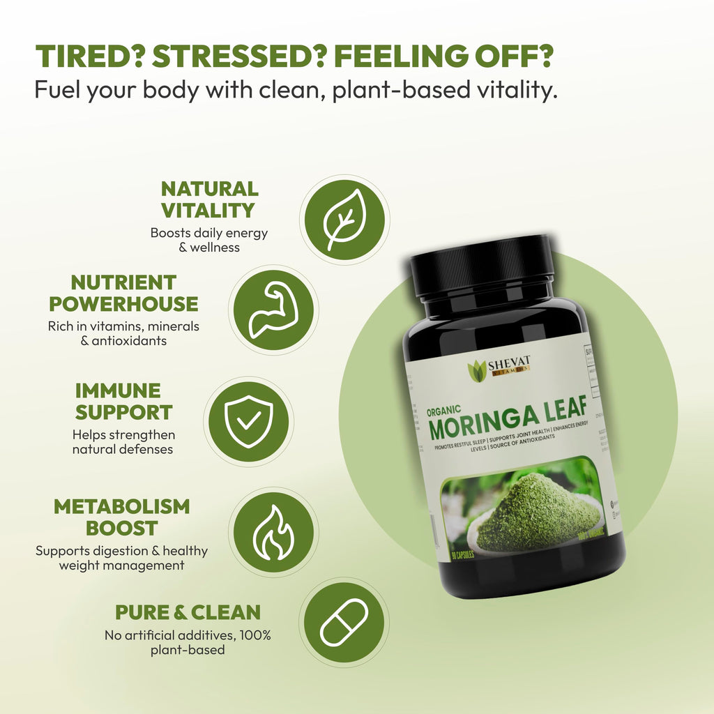 Organic Moringa Leaf Capsules 1000mg 90 Capsules N992