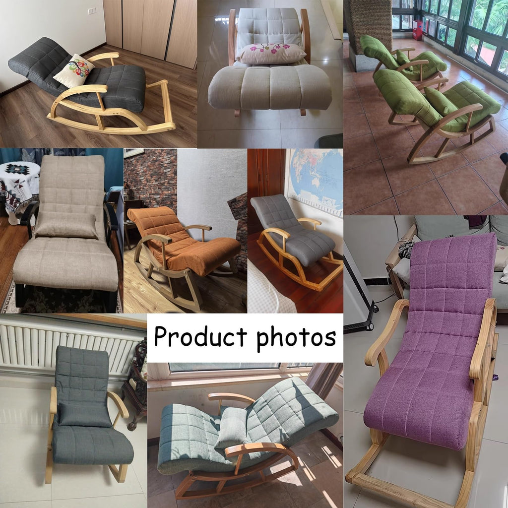 Upholstered Rocking Chair with High Backrest U50005