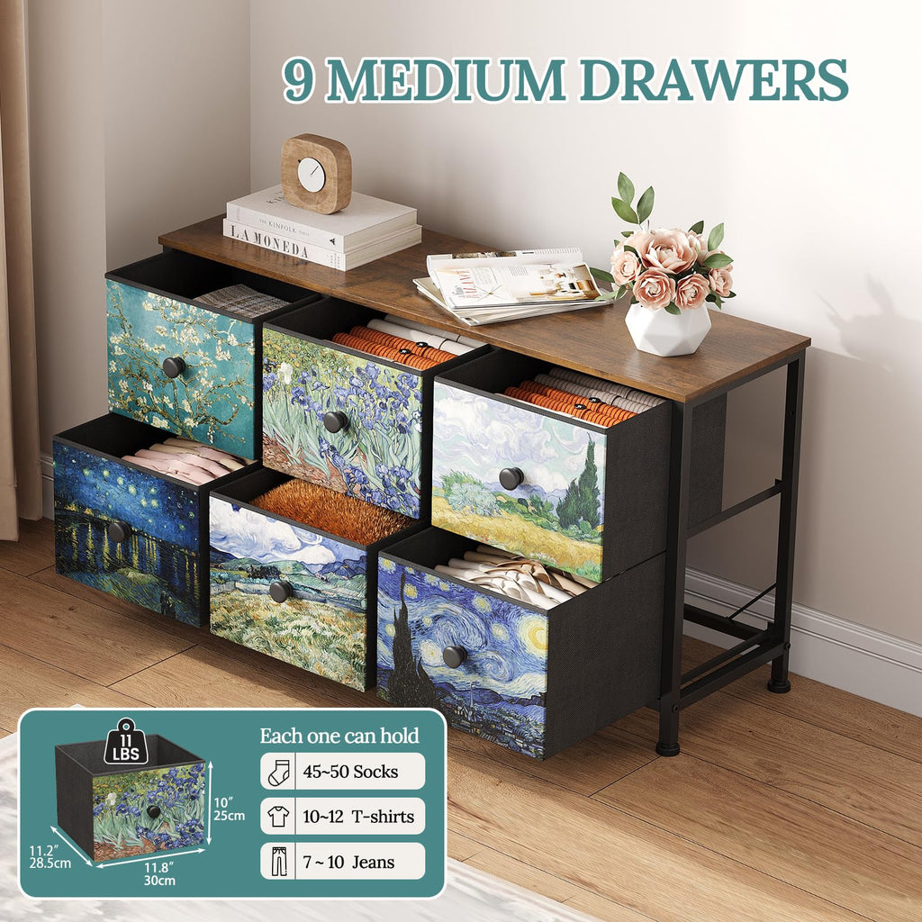 6 Drawer Dresser with Fabric Storage Drawer R978
