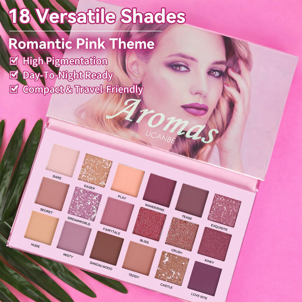 18 Colors Shimmer Matte Glitter Eyeshadow Palette N199129