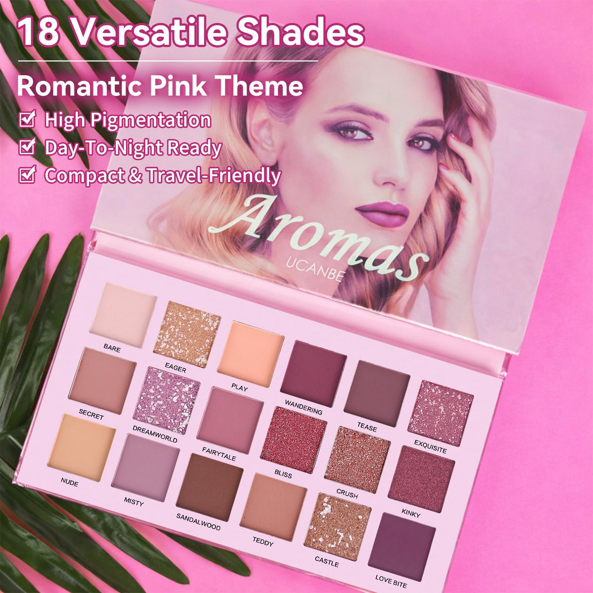 18 Colors Shimmer Matte Glitter Eyeshadow Palette N199129