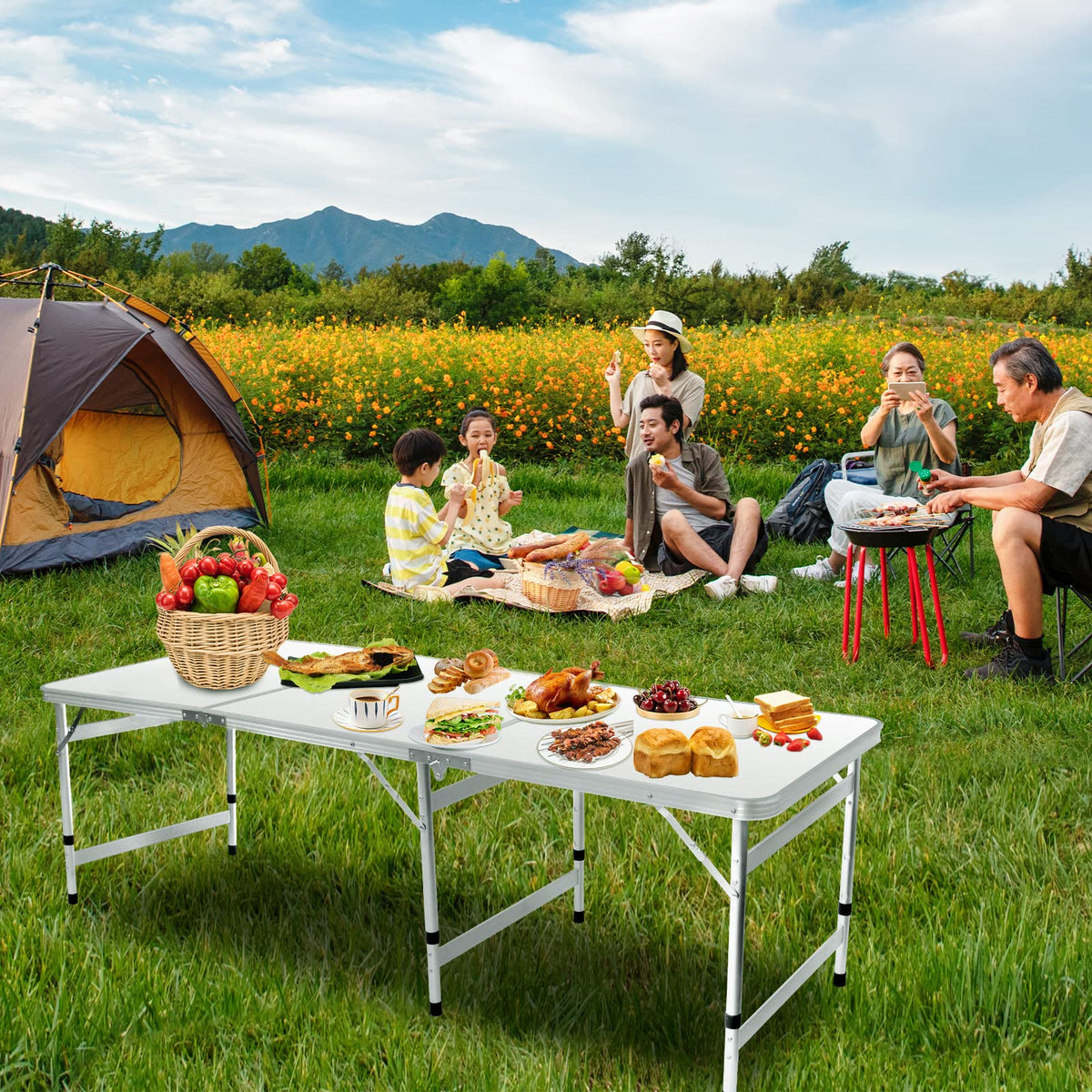 6FT Adjustable Folding Camping Table S727