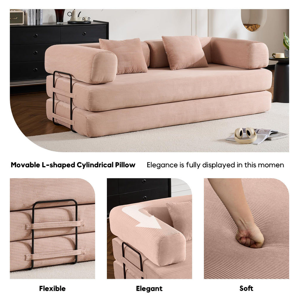 Pink Convertible Floor Sofa Bed D789