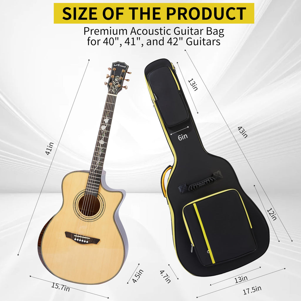 600D Waterproof Padded Acoustic Guitar Gig Bag O2334