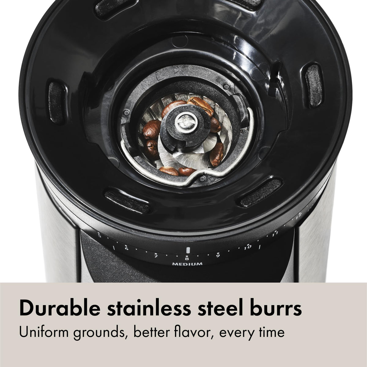 Electric Coffee Bean Grinder 12 Oz Silver B2056