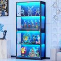Black 4-Tier Display Cabinet with Glass Doors S9271