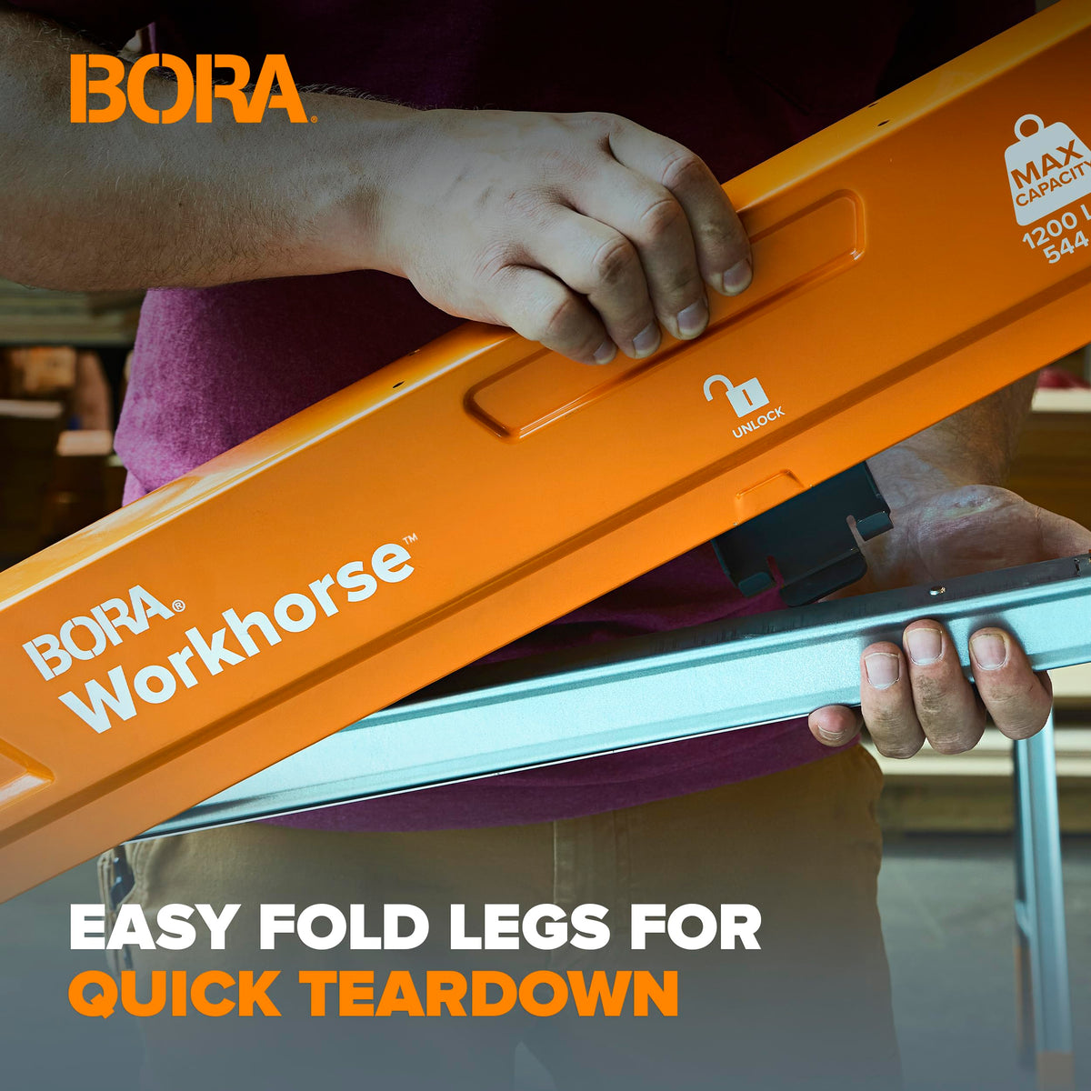 2 Pack Folding Heavy Duty Metal Sawhorse G45983