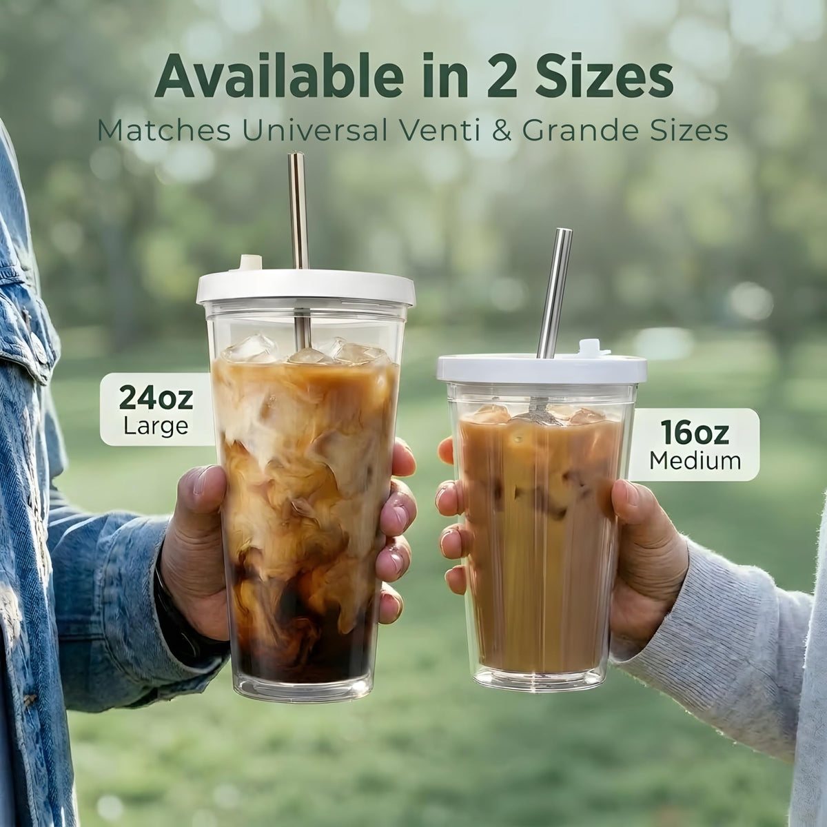 24 oz BPA-Free Double-Wall Insulated Plastic Tumbler with Lid and Straw M8481