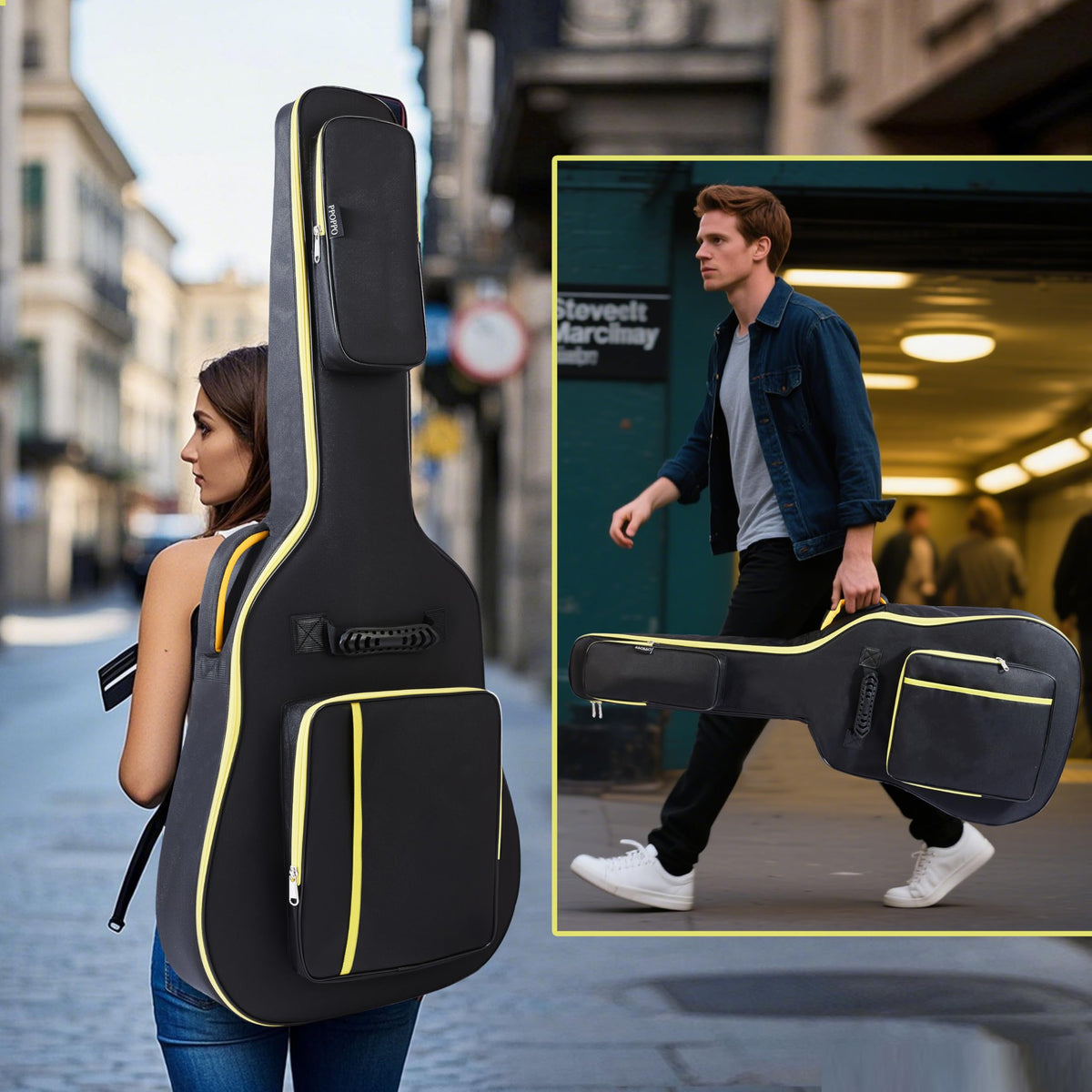 600D Waterproof Padded Acoustic Guitar Gig Bag O2334
