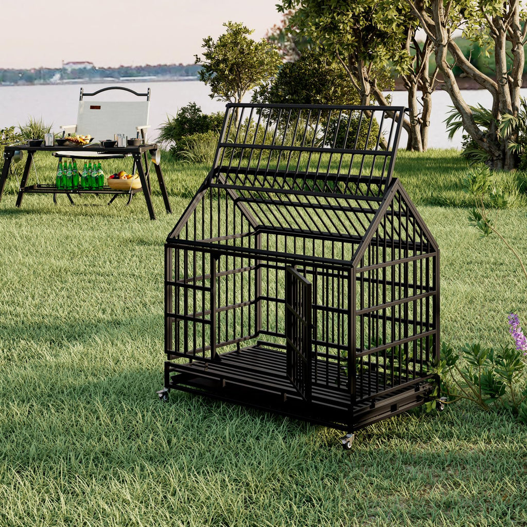 48 Inch Heavy Duty Dog Crate with Wheels H19008