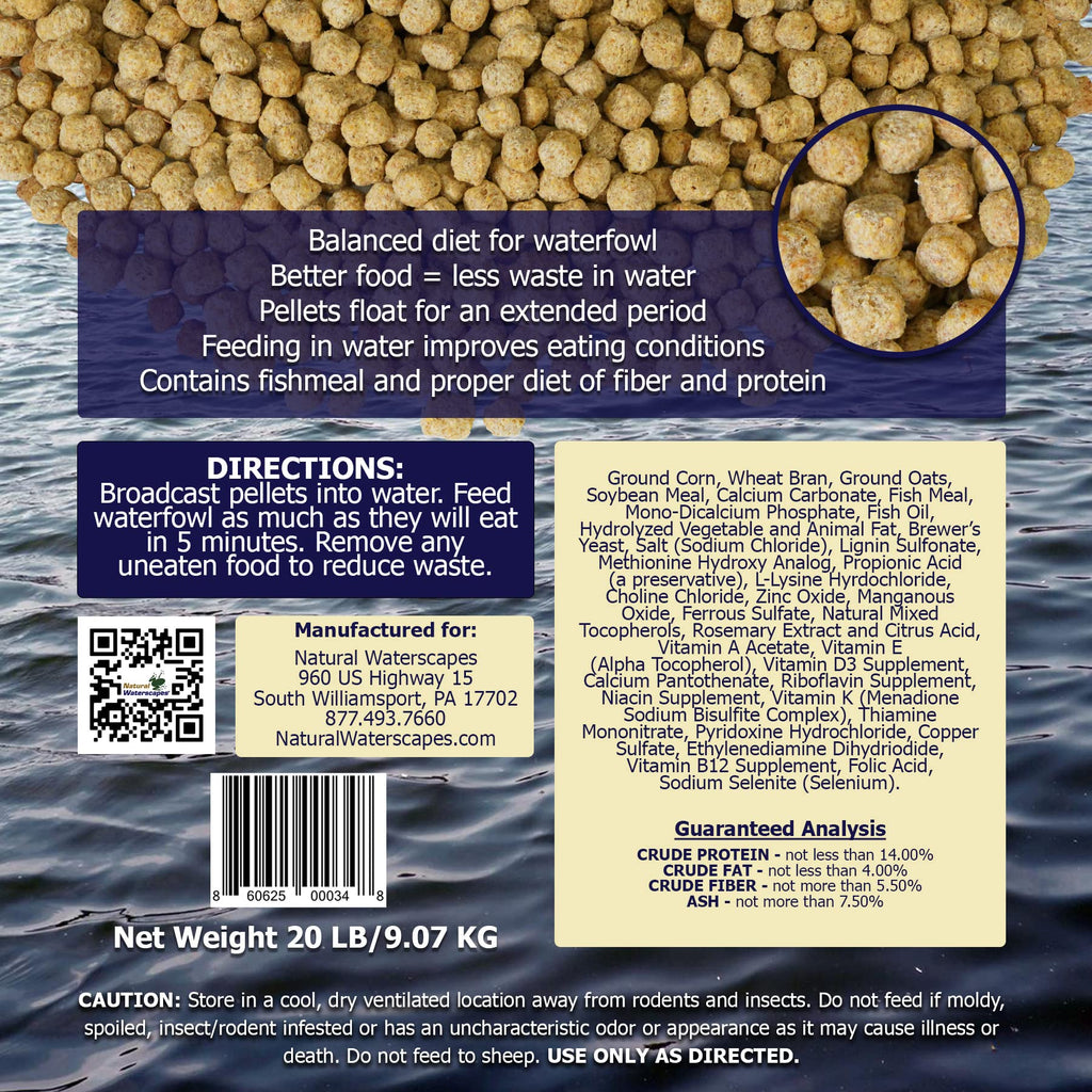 Waterfowl Feed 20 lb Bag Floating Pellets M52970