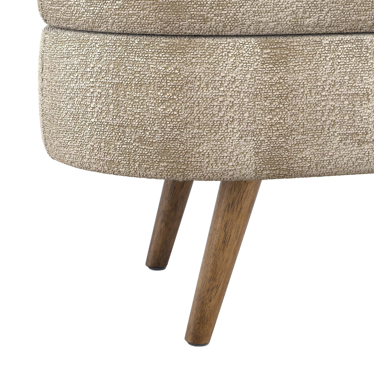Oval Storage Bench with Rubber Wood Legs A60445