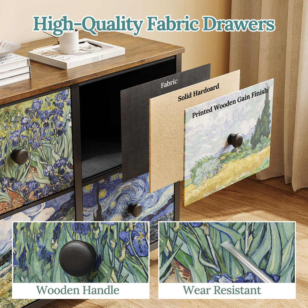 6 Drawer Dresser with Fabric Storage Drawer R978