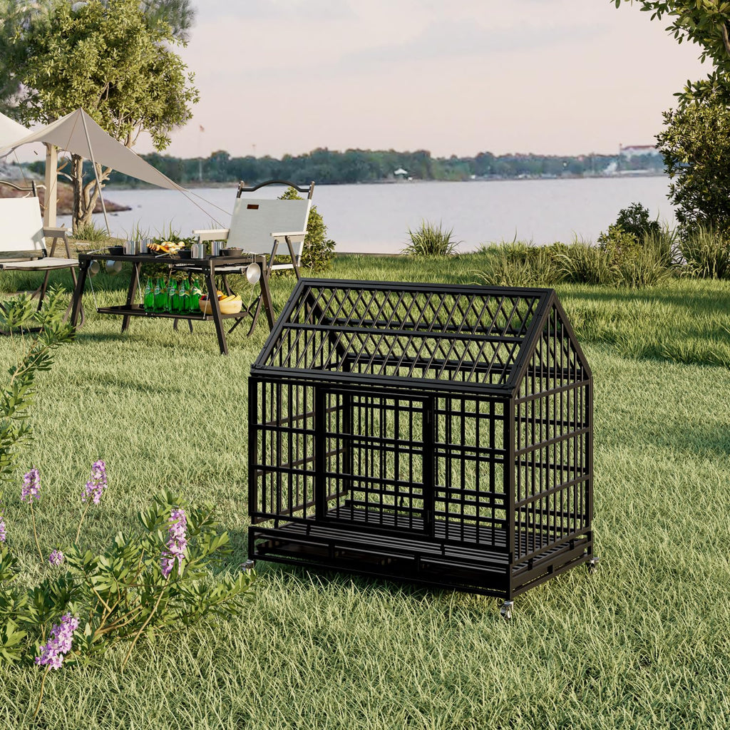 48 Inch Heavy Duty Dog Crate with Wheels H19008