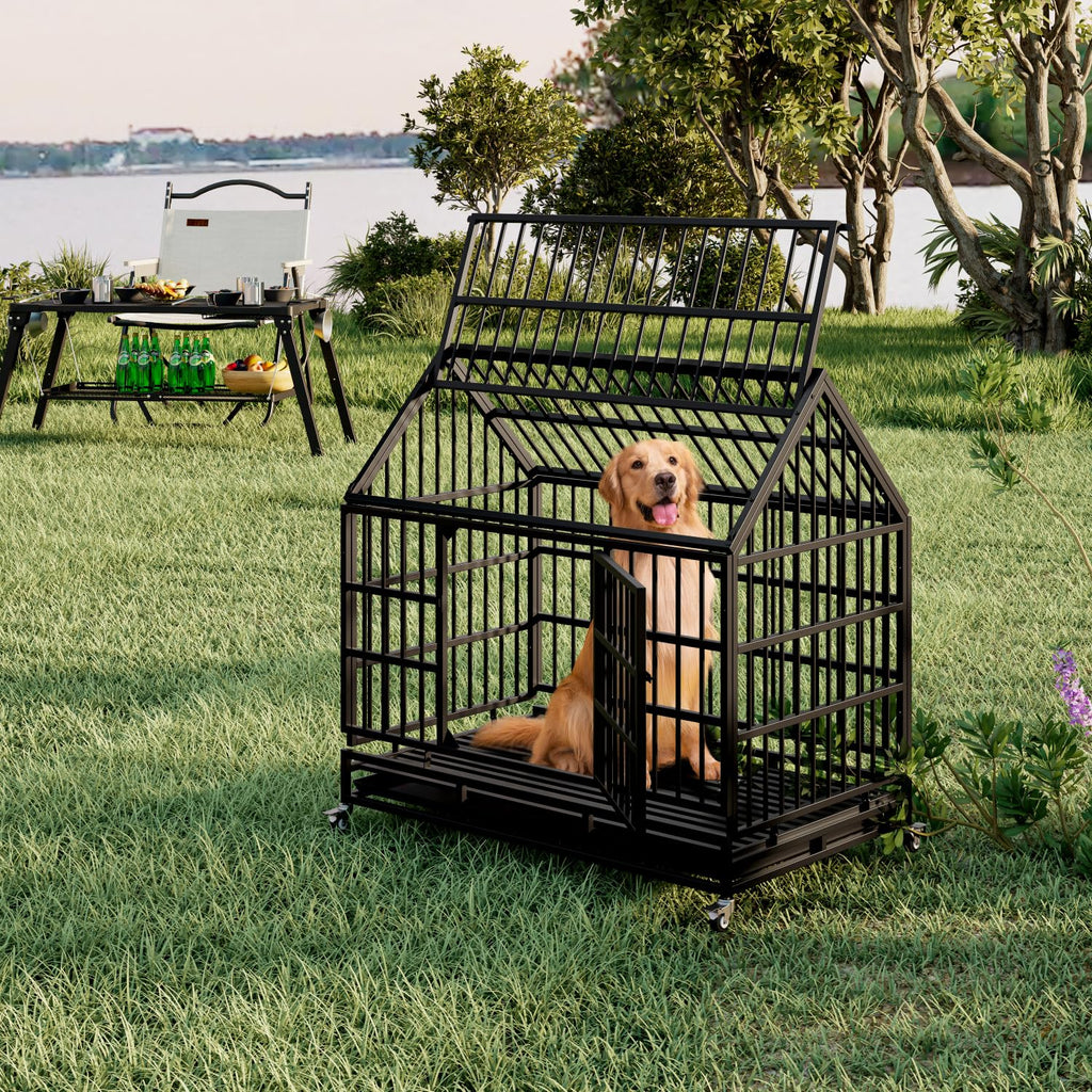 48 Inch Heavy Duty Dog Crate with Wheels H19008