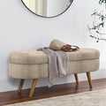 Oval Storage Bench with Rubber Wood Legs A60445