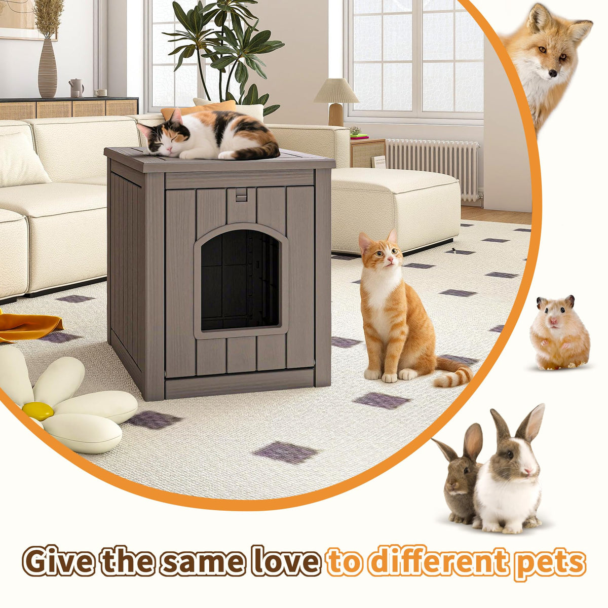 Gray Outdoor Cat House S7160