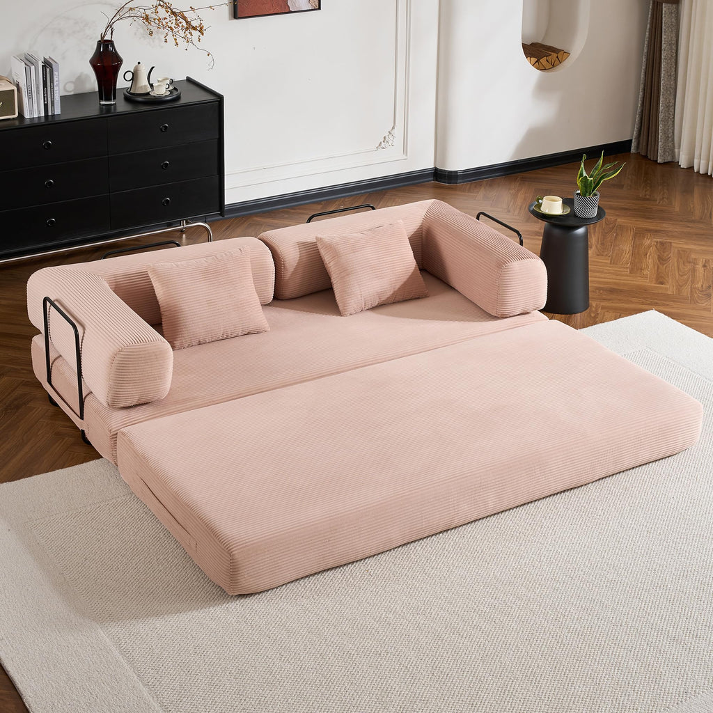 Pink Convertible Floor Sofa Bed D789